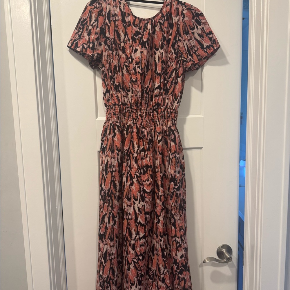 Evereve Pink and Black Patterned Dress
